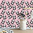Ver imagem 5 de Papel de Parede Adesivo Desenho Panda com Fundo Rosa 6m