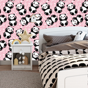 Ver imagem 2 de Papel de Parede Adesivo Desenho Panda com Fundo Rosa 6m