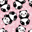 Ver imagem 1 de Papel de Parede Adesivo Desenho Panda com Fundo Rosa 6m