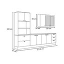 Ver imagem 3 de Cozinha Modulada Completa Americana 5 Peças (Torre Quente + 1 Aéreo + 2 Balcões + 1 Tampo p/