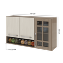Ver imagem 3 de Armário Aéreo Modulado Vazado com Vidro Fidelitá Paris 120cm 3 Portas