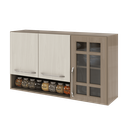 Ver imagem 2 de Armário Aéreo Modulado Vazado com Vidro Fidelitá Paris 120cm 3 Portas