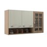 Armário Aéreo Modulado Vazado com Vidro Fidelitá Paris 120cm 3 Portas - 3