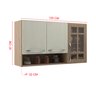Armário Aéreo Modulado Vazado com Vidro Fidelitá Paris 120cm 3 Portas - 4