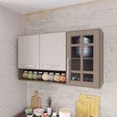 Ver imagem 1 de Armário Aéreo Modulado Vazado com Vidro Fidelitá Paris 120cm 3 Portas