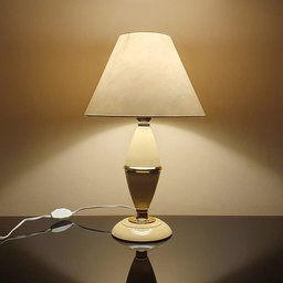 Abajur Clássico Style Quarto Sala Luminária Decoração – Bege Cúpula Branca - 3