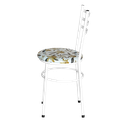 Ver imagem 4 de 6 Cadeiras Epoxi Branca para Cozinha Assento Estampado:floral Orquídea