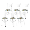 Ver imagem 1 de 6 Cadeiras Epoxi Branca para Cozinha Assento Estampado:floral Orquídea