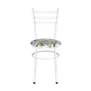 Ver imagem 3 de 6 Cadeiras Epoxi Branca para Cozinha Assento Estampado:floral Orquídea