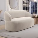 Ver imagem 2 de Sofá Orgânico 02 Lugares Living Glee 140cm Veludo Bege - Desk Design