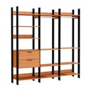 Ver imagem 2 de Guarda Roupa Closet 2,19 m X 2,20 m com 2 Gavetas e Cabideiros 100% MDF Dalla Costa Cor:Freijó com