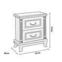 Ver imagem 2 de Mesa de Cabeceira Clássica 2 Gavetas em Madeira Maciça Athenas - Castanho