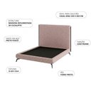 Ver imagem 5 de Cama King Nami com Cabeceira Estofada em Linho Rosa Claro Pés Ferro MDF-MDP Nexta Casa