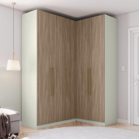 Guarda Roupa de Canto Bellagio 5 Portas 3 Gavetas MDP Areia HP-Jequitibá Casa 812 173cm