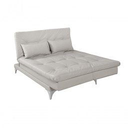 Sofá Cama Versátil 3 Lugares Império Reclinável Casal Pés de Alumínio Corano Gelo 308 - 7