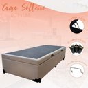 Ver imagem 1 de Cama Box Bau Solteirão 0,96 X 2,03 Blindada Super Reforçada - Bege Corino