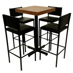 Conjunto de Bistrô Ibiza com 4 Banquetas - Dg Móveis:imbuia/preto