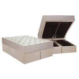 Cama Box Baú Queen Colchão Molas Bonnel Ortobom Hotelaria Nanolastic Orthotel Superluxo + Base Crc - 1