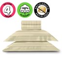 Ver imagem 4 de Jogo De Cama Lençol Queen 4 Peças 300 Fios 100% Algodão Adamascado 158x198cm - BF Colchões