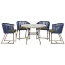 Ver imagem 1 de Mesa com 4 Cadeiras e Noronha Estofado 13 Trama Original Azul