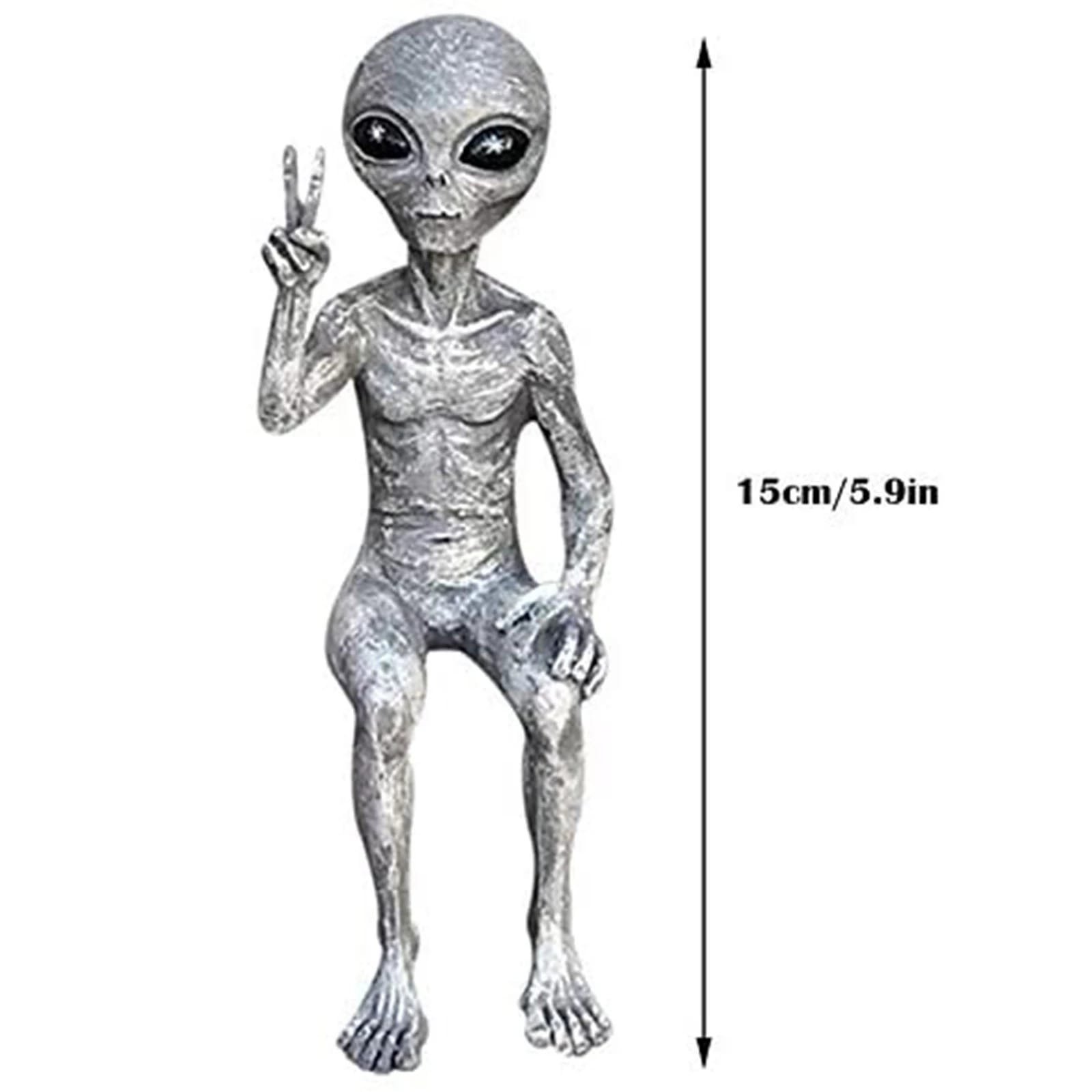 Estátua Alienígena Escultura Decoração Alien Área 51 E.T - Masculino - 4