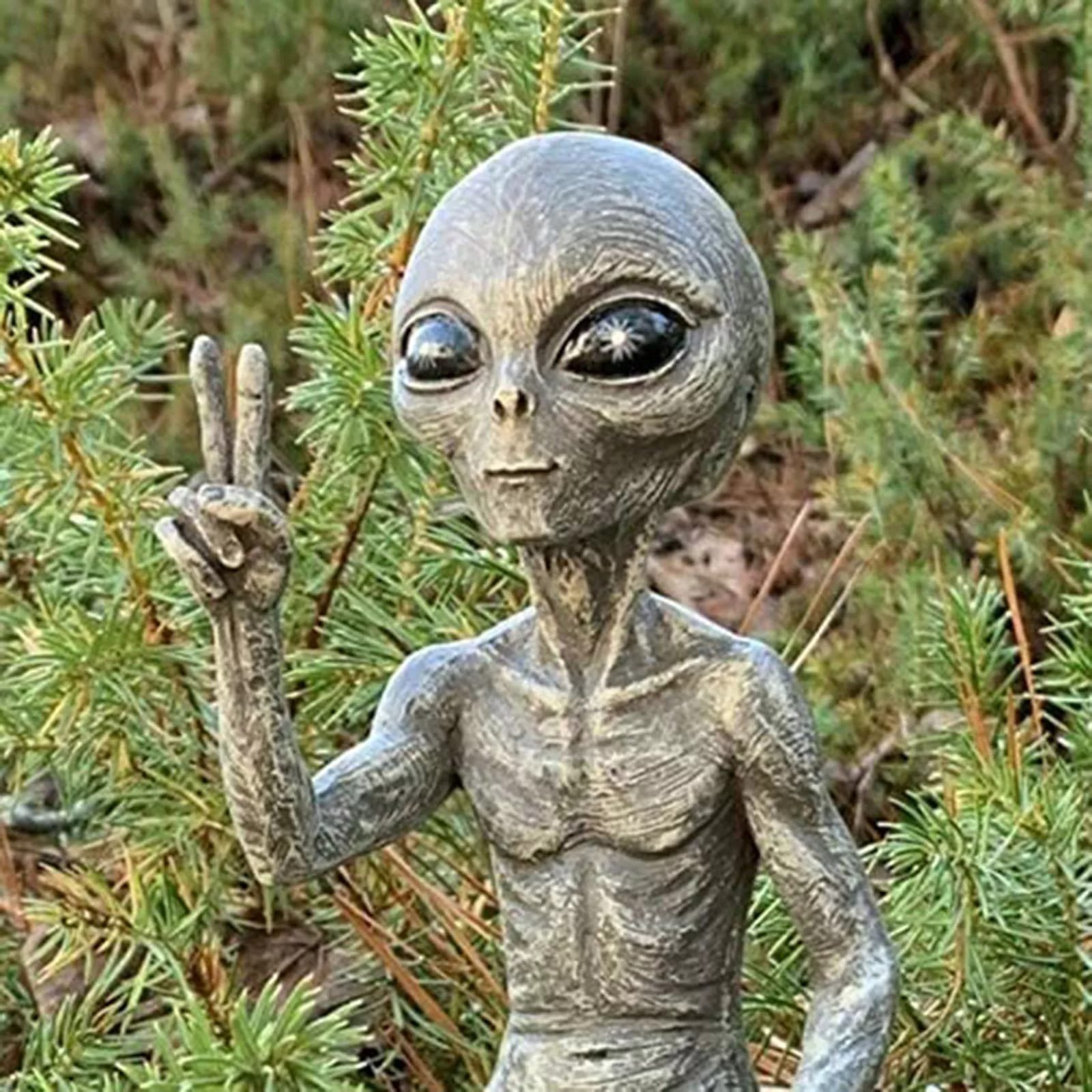 Estátua Alienígena Escultura Decoração Alien Área 51 E.T - Masculino - 3