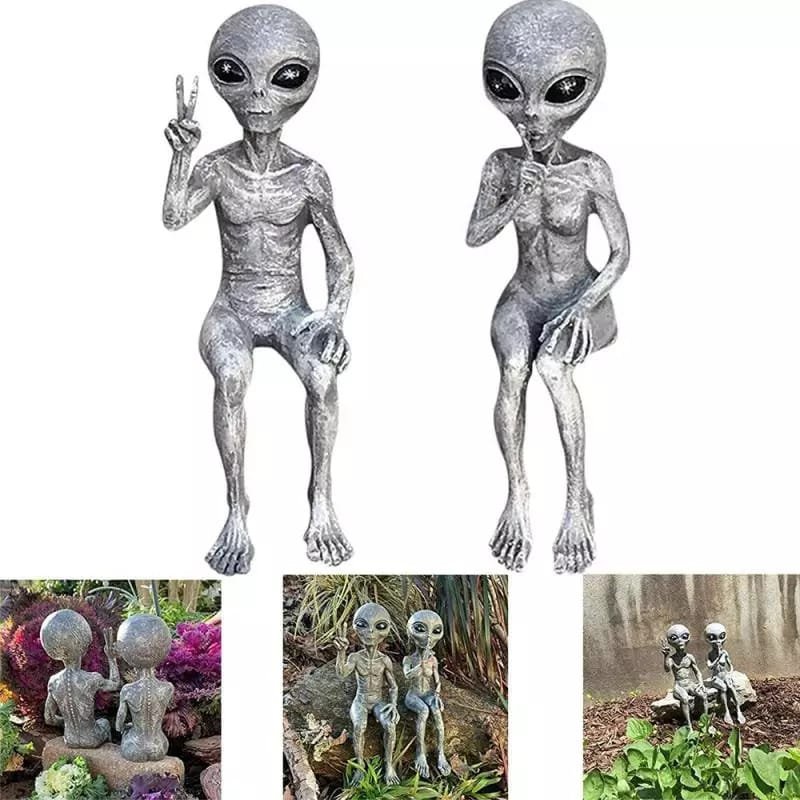 Estátua Alienígena Escultura Decoração Alien Área 51 E.T - Masculino - 1