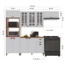Ver imagem 2 de Cozinha Compacta Modulada Nara 12 Portas 2 Gavetas MDF 270cm Branco Fidelita Móveis