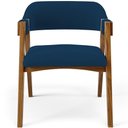 Ver imagem 3 de Kit 02 Cadeiras para Sala de Jantar e Estar Living Estofada Suran L02 Suede Azul Marinho - Lyam