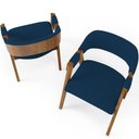 Ver imagem 7 de Kit 02 Cadeiras para Sala de Jantar e Estar Living Estofada Suran L02 Suede Azul Marinho - Lyam