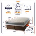 Ver imagem 3 de Conjunto Box Baú Super King Oxford Marrom 193x203x74 Espuma D33