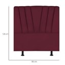 Ver imagem 3 de Cabeceira Solteiro Cama Box Estofada 90 Cm Lile Suede Bordô