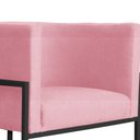 Ver imagem 5 de Poltrona Luana Suede Rosa Base Preto Sala Luxo - Fm