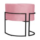 Ver imagem 4 de Poltrona Luana Suede Rosa Base Preto Sala Luxo - Fm