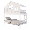 Ver imagem 3 de Beliche Infantil Casinha Dos Sonhos com Varanda Madeira Maciça Branco Megamobilia