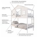 Ver imagem 5 de Beliche Infantil Casinha Dos Sonhos com Varanda Madeira Maciça Branco Megamobilia