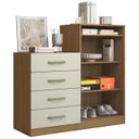 Ver imagem 2 de Cômoda Quarto Solteiro 120cm 4 Gavetas Iago Atacama/areia A15 - Mpozenato