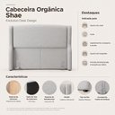 Ver imagem 6 de Cabeceira para Cama Box Casal Padrão Shae 140cm Estofada com Frame Linho Cinza - Desk Design