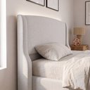 Ver imagem 2 de Cabeceira para Cama Box Casal Padrão Shae 140cm Estofada com Frame Linho Cinza - Desk Design