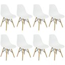 Ver imagem 4 de Kit 8 Cadeiras Charles Eames Eiffel Wood Design Branca Branco