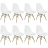 Kit 8 Cadeiras Charles Eames Eiffel Wood Design Branca Branco - 4