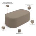 Ver imagem 6 de Cabeceira Cama Box 100cm Lanna com Puff Recamier Doha W01 Bouclê Bege - Lyam Decor