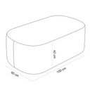 Ver mais imagens de Cabeceira Cama Box 100cm Lanna com Puff Recamier Doha W01 Bouclê Bege - Lyam Decor