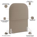 Ver imagem 5 de Cabeceira Cama Box 100cm Lanna com Puff Recamier Doha W01 Bouclê Bege - Lyam Decor