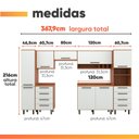 Ver imagem 4 de Armário de Cozinha Completa 8 Portas 8 Gavetas Grécia Madeirado/off White