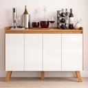 Ver imagem 2 de Buffet Aparador Cancún 4 Portas Cinamomo/branco Tx - Pr Móveis