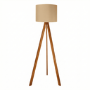 Ver imagem 1 de Abajur de Chão com Tripé Moderno e Cúpula de Linho Caqui