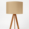 Abajur de Chão com Tripé Moderno e Cúpula de Linho Caqui - 3