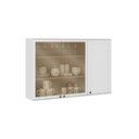 Ver imagem 1 de Armário Aéreo Milla com Portas de Vidro e Branco Mdf 120cm Carraro