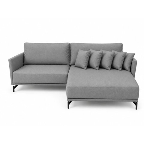 Sofá Ibiza Linho Cinza 1.90m Chaise Lado Direito ou Esquerdo – Design Moderno e Conforto Premium